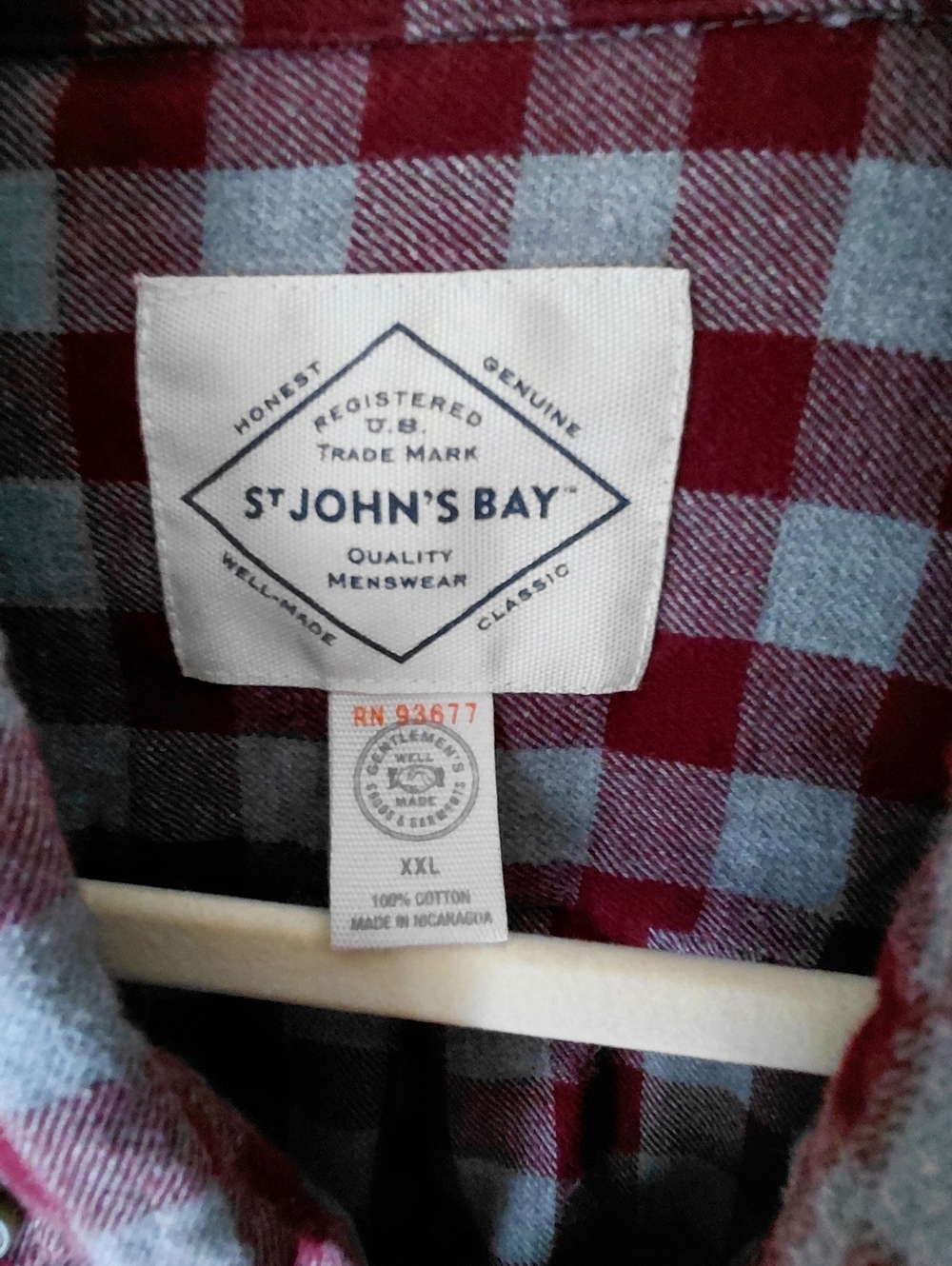 Maroon & Gray Check Button-Up Shirt - Picture 6 of 7